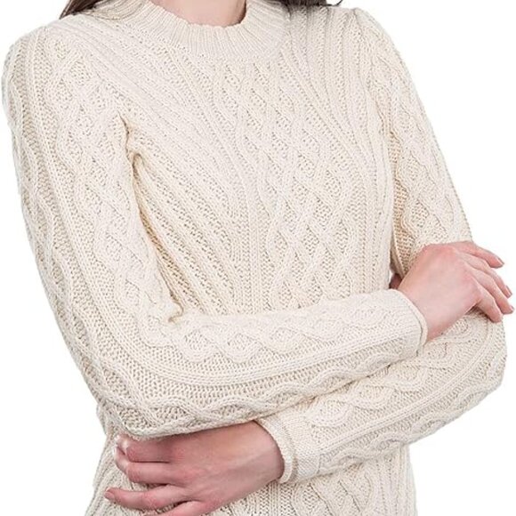 SAOL   Women Aran Tunic Sweater, Natural  Women Size XL  Acrylic/Wool  NWT - Picture 4 of 6
